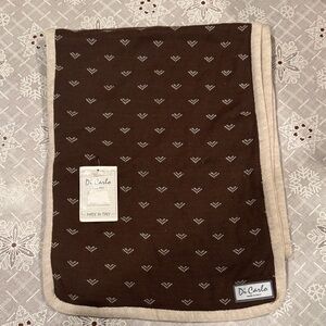 Soft Wool Scarf Brown & Cream Pattern Made in Italy